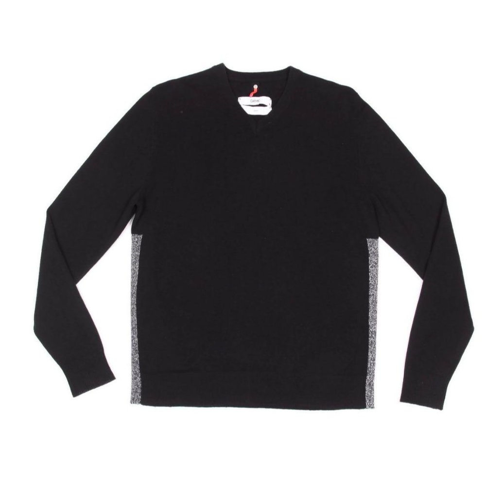 OAMC 100% Cashmere Navy Blue Heathered Gray Side Panals Mens Sweater sz M /9315